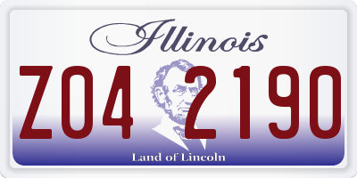 IL license plate Z042190