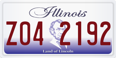 IL license plate Z042192