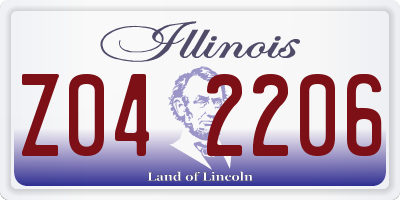IL license plate Z042206