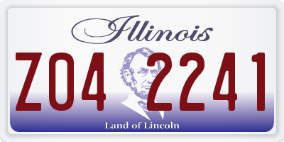 IL license plate Z042241