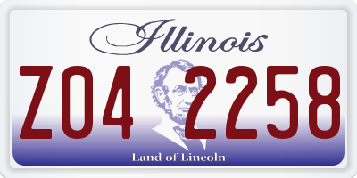 IL license plate Z042258
