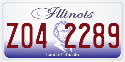 IL license plate Z042289