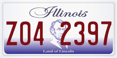 IL license plate Z042397
