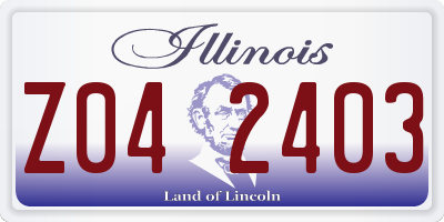IL license plate Z042403