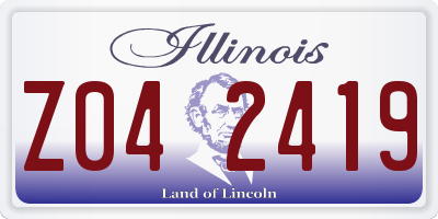 IL license plate Z042419