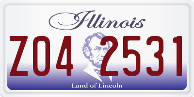IL license plate Z042531