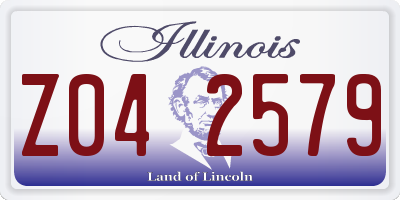 IL license plate Z042579