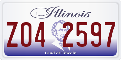 IL license plate Z042597