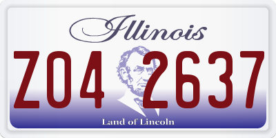 IL license plate Z042637