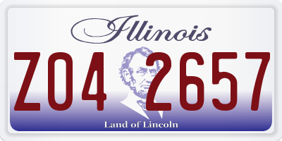 IL license plate Z042657