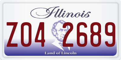 IL license plate Z042689