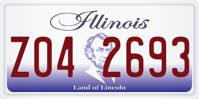IL license plate Z042693