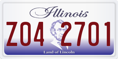 IL license plate Z042701