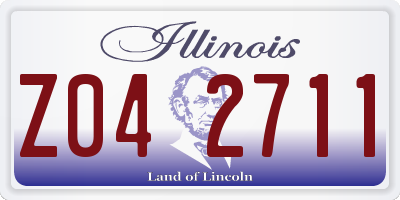 IL license plate Z042711