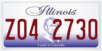 IL license plate Z042730