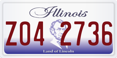 IL license plate Z042736