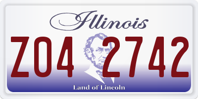 IL license plate Z042742