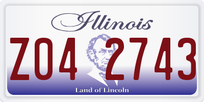 IL license plate Z042743