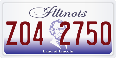 IL license plate Z042750