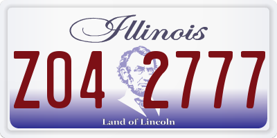 IL license plate Z042777