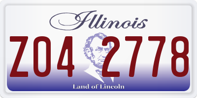 IL license plate Z042778