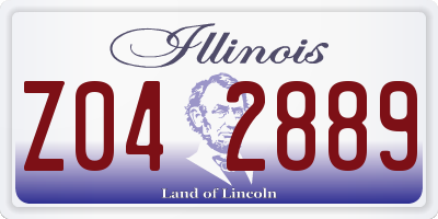IL license plate Z042889