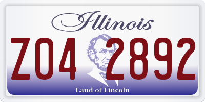 IL license plate Z042892