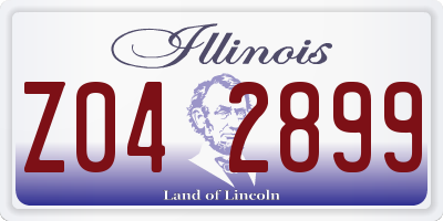 IL license plate Z042899