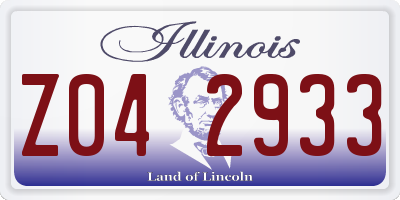 IL license plate Z042933