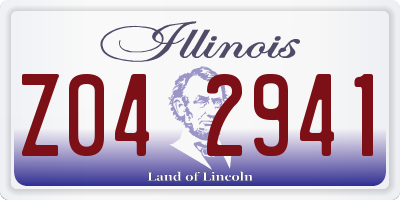 IL license plate Z042941