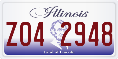 IL license plate Z042948