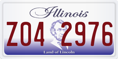 IL license plate Z042976