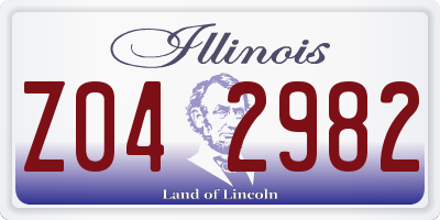 IL license plate Z042982