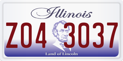 IL license plate Z043037