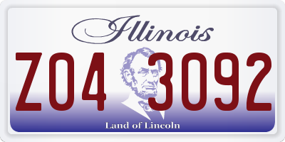 IL license plate Z043092