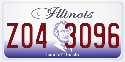 IL license plate Z043096