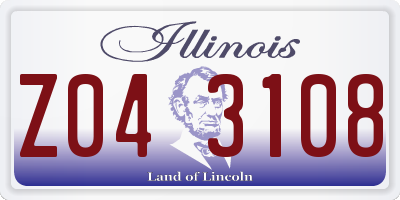 IL license plate Z043108
