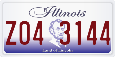 IL license plate Z043144