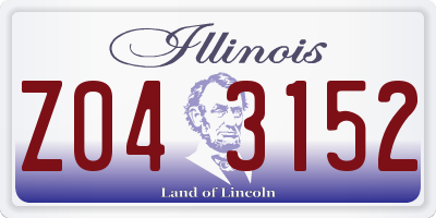 IL license plate Z043152