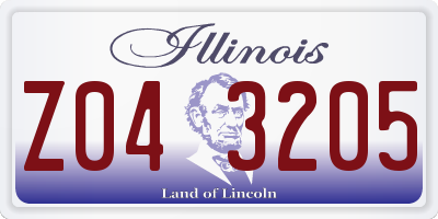 IL license plate Z043205