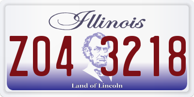 IL license plate Z043218