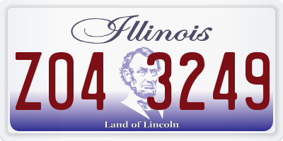 IL license plate Z043249