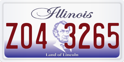 IL license plate Z043265