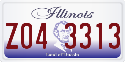 IL license plate Z043313