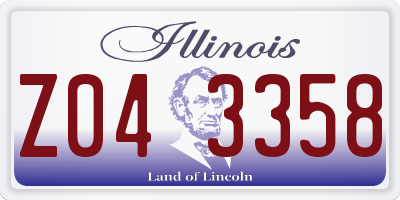 IL license plate Z043358