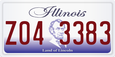 IL license plate Z043383