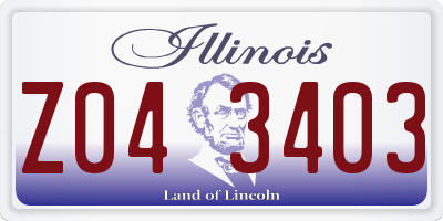 IL license plate Z043403