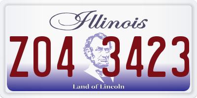 IL license plate Z043423