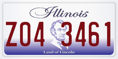 IL license plate Z043461