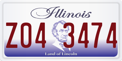IL license plate Z043474